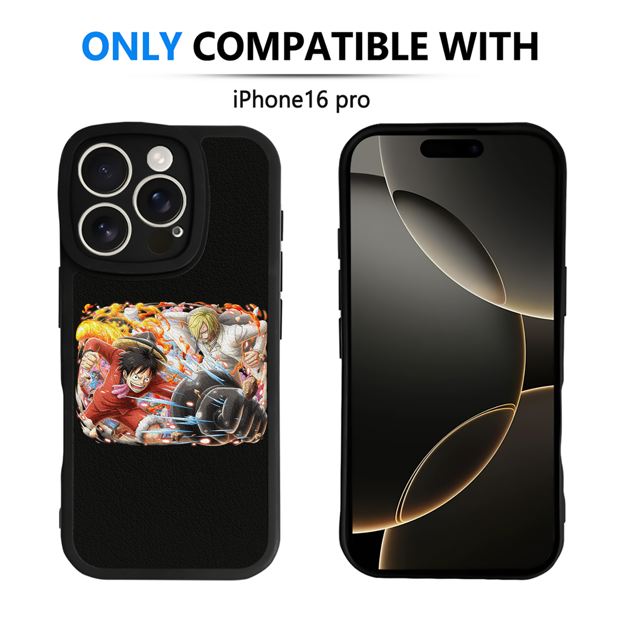 （画像用） ワンピース モンキー・D・ルフィ ONE PIECE Monkey D. Luffy 【iPhone 16シリーズ対応】シリコンスマホケース（レザー調） 材質：シリコン
